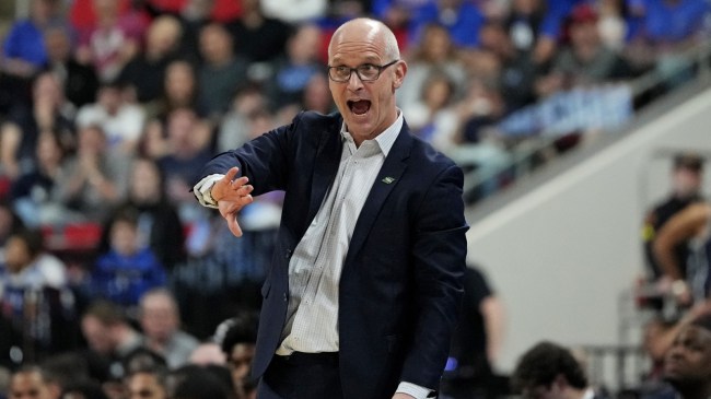 Dan Hurley on the sidelines during the NCAA Tournament.