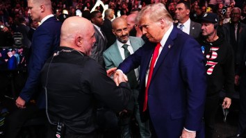 President Trump & Joe Rogan Shake Hands, Chat At UFC Event In Miami