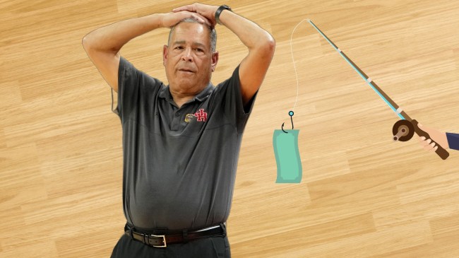 Kelvin Sampson coaches at the NCAA Tournament.