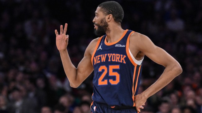 Mikal Bridges during a New York Knicks game.