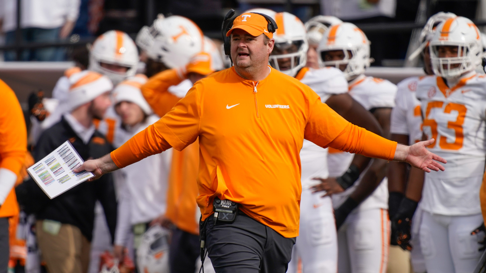 Tennessee Volunteers NCAA Football coach Josh Heupel