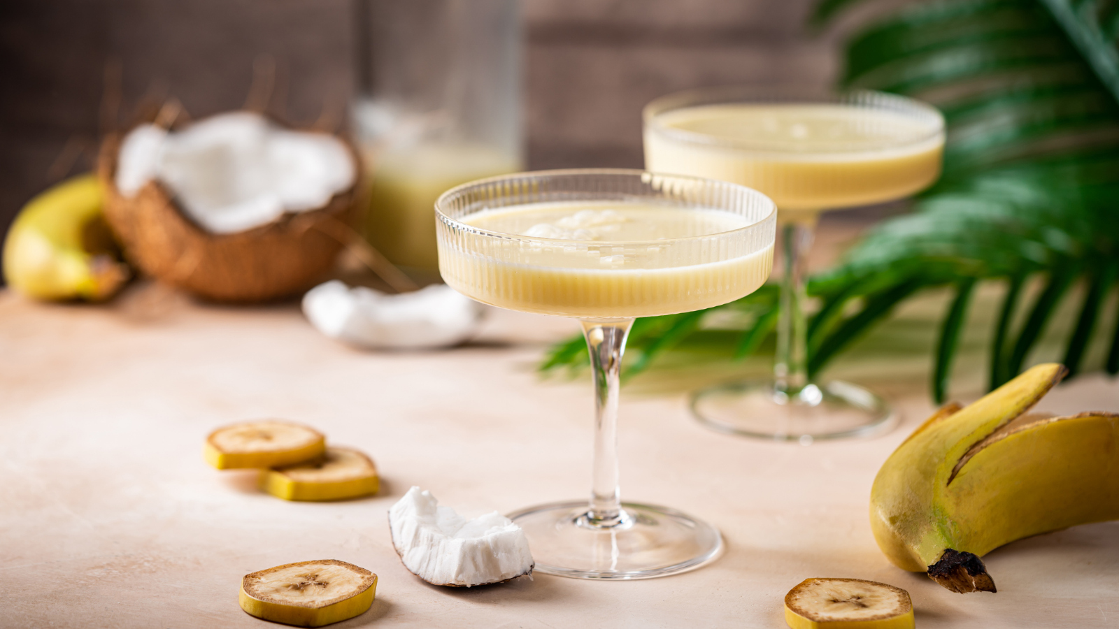 banana based cocktails in a glass