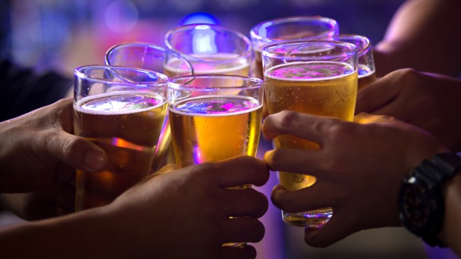 glasses of beer at a bar