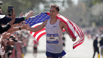Team USA Track Star Wins $10,000 With Insane Come-From-Behind Chase Down In Front Of 50,000 Rowdy Fans