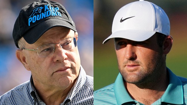 Panthers owner David Tepper and Scottie Scheffler