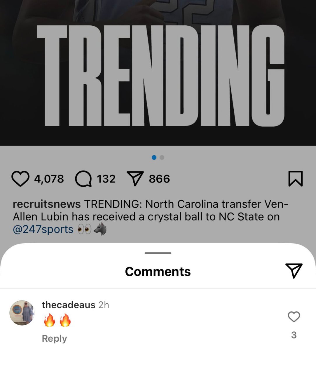 Elliot Cadeau Mom Reaction NC State
