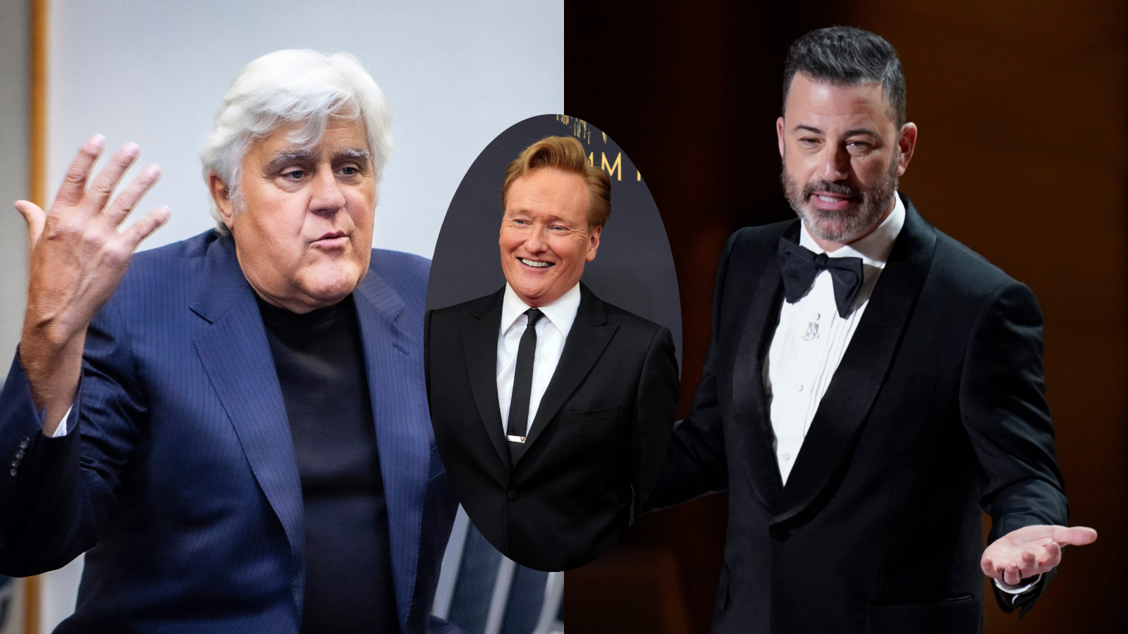 late night TV hosts Jay Leno Jimmy Kimmel and Conan O'Brien