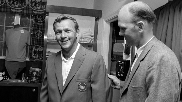 Arnold Palmer at Augusta National after winning The Masters