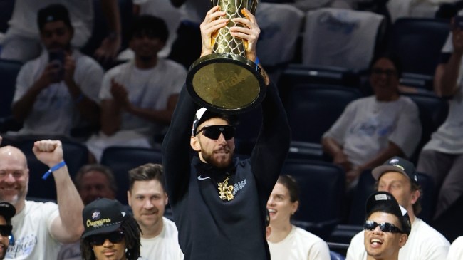 Chet Holmgren at the Oklahoma City Thunder championship parade