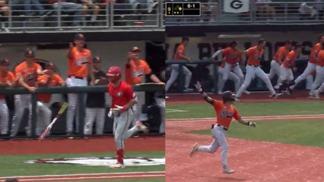 Images from an NCAA Regional matchup between the Georgia and Oklahoma State baseball teams.