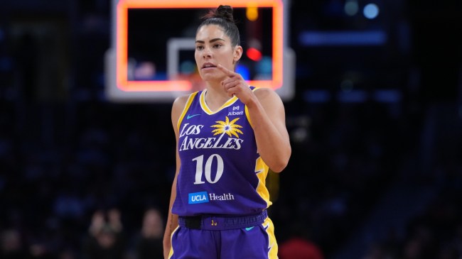 Kelsey Plum on the floor for the Los Angeles Sparks
