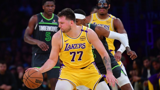 Luka Doncic of the Los Angeles Lakers