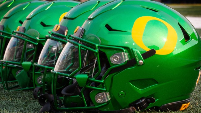 Oregon Ducks football helmets