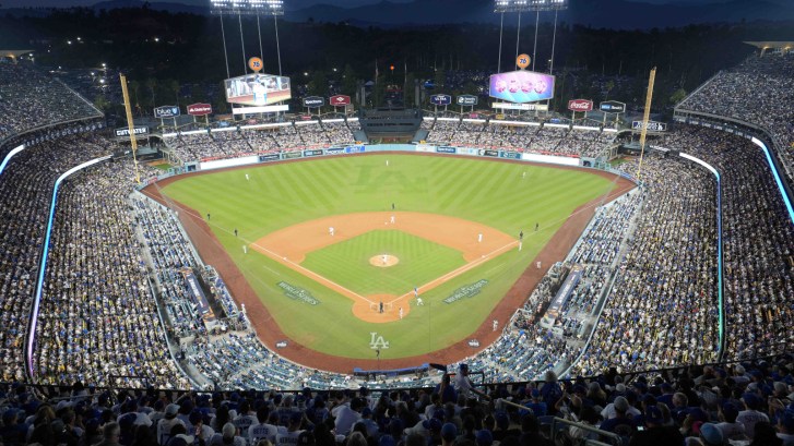 a full Dodger Stadium during the World Series
