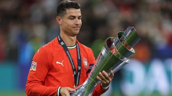 Cristiano Ronaldo Clowned On For How Much He’s Celebrating A Glorified Friendly Trophy In The Nations League Title