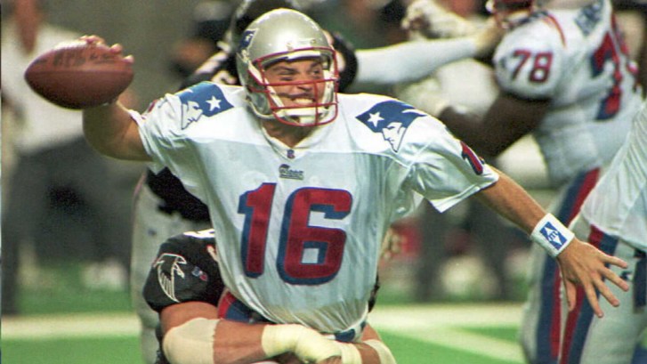 Patriots QB Scott Zolak's huge hands