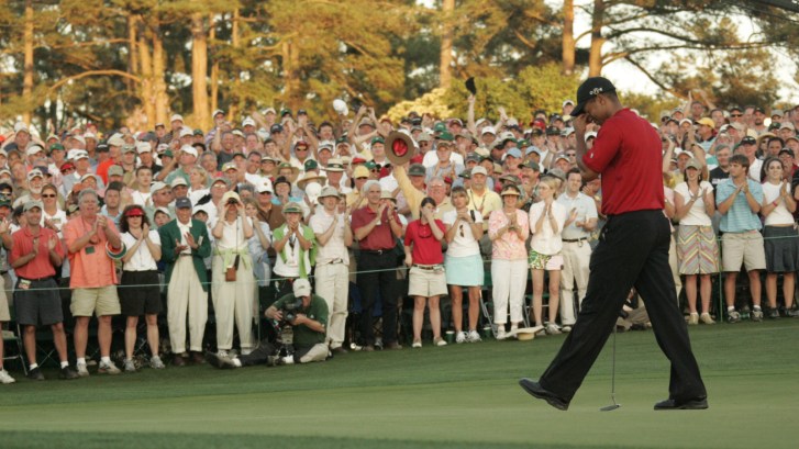 Tiger Woods wins the 2005 Masters at Augusta Country Club