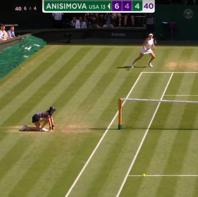 Amanda Anisimova net cord wimbledon Sabalenka