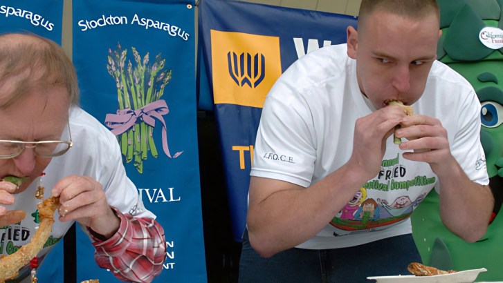 Joey Chestnut staring down his competition