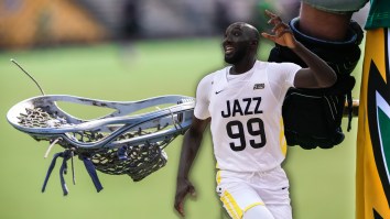 Tacko Fall Makes Lax Stick Look Like Toothpick As 7-Foot-6 Hooper Plays Lacrosse On Chicago Riverboat