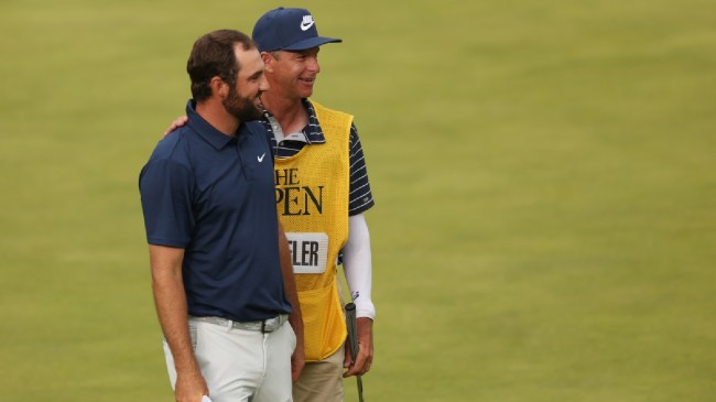 Ted Scott next to Scottie Scheffler at the Open Championship