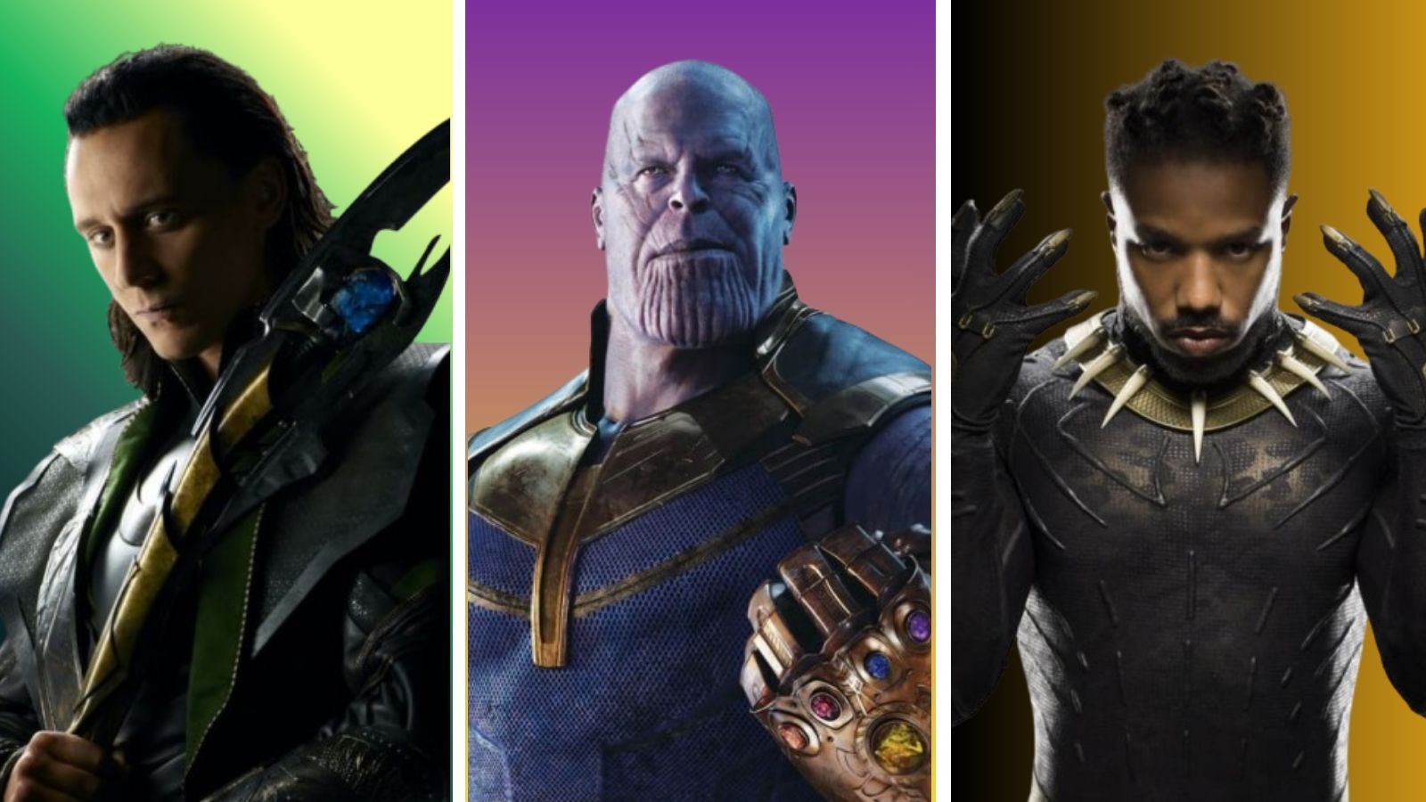 Marvel Villians: Loki, Thanos and Killmonger