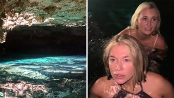 Women Go Swimming In Body Of Water While Vacationing In Tulum. Then They Look Up, Realize They Are In A Bat Cave