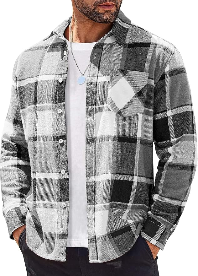 COOFANDY Lighweight Button Down Shirt Jacket