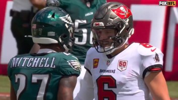 Baker Mayfield Somehow Avoids Penalty For Instigating Unfair Fight With 130-Pound Weight Differential