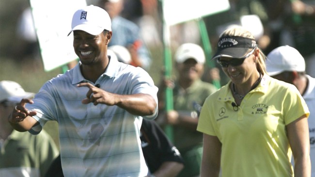 Tiger-Woods-and-Annika-Sorenstam-during-2005-Skins-Game